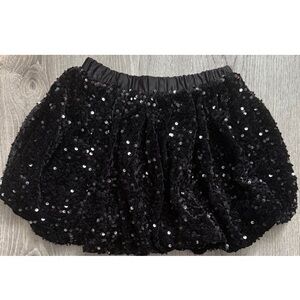 NWOT. Tahari Girl Black Sequin Bubble Skirt. Size 7. Never worn.